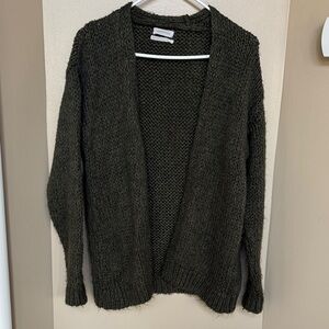 Women's Olive Green Open-Front Sweater Urban Outfitters size XS